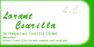 lorant csurilla business card